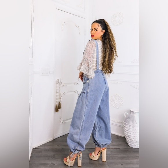 Women's Blue Denim Overalls - Picture 7 of 7